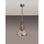 NL7262/AB9 Louis 1 Light Pendant Antique Brass Clear