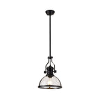 NL7262/BL9 Louis 1 Light Pendant Matt Black Clear
