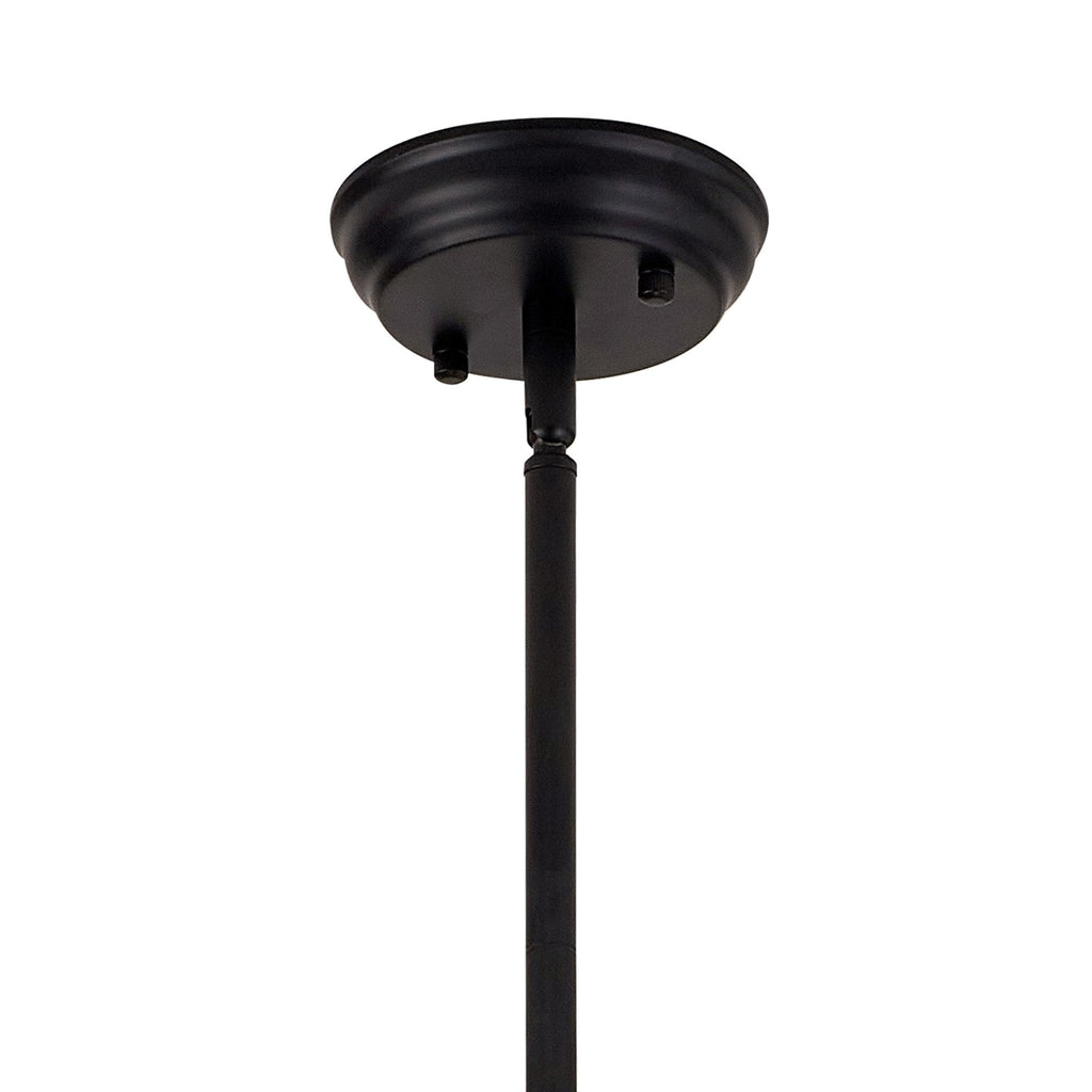 NL7262/BL9 Louis 1 Light Pendant Matt Black Clear