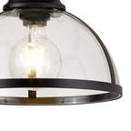 NL7262/BL9 Louis 1 Light Pendant Matt Black Clear