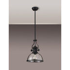 NL7262/BL9 Louis 1 Light Pendant Matt Black Clear