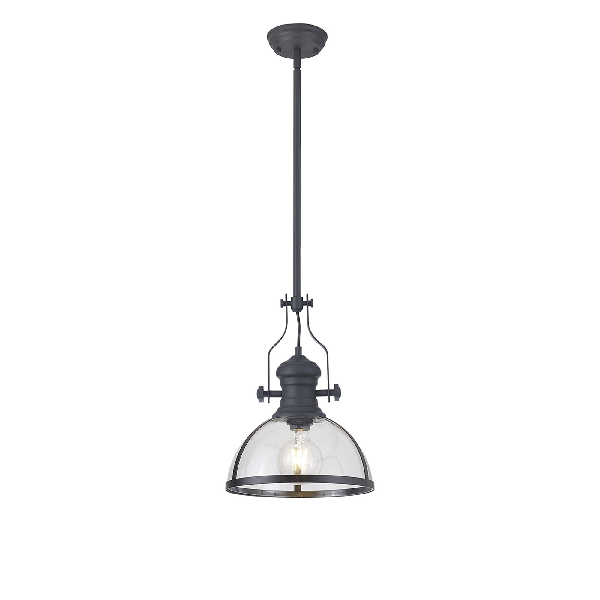 NL7262/GR9 Louis 1 Light Pendant Graphite Clear