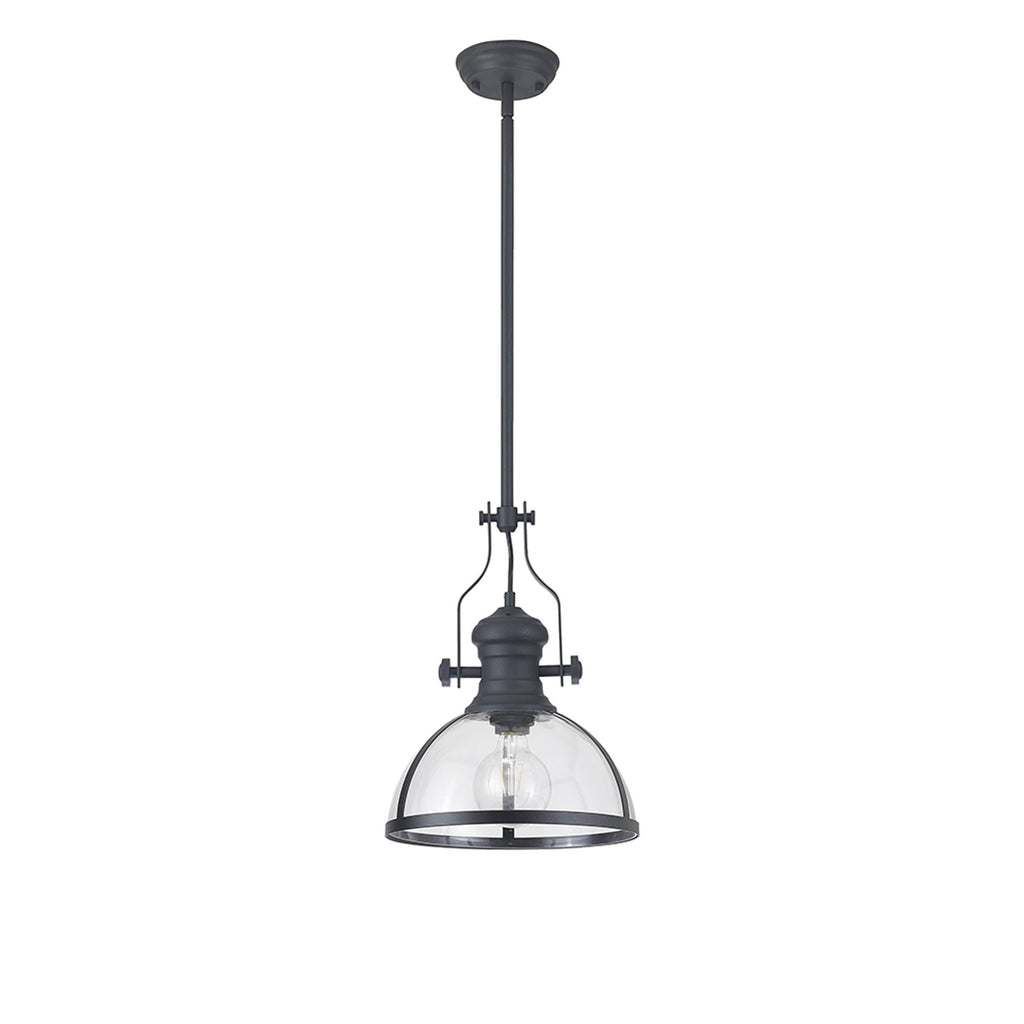 NL7262/GR9 Louis 1 Light Pendant Graphite Clear