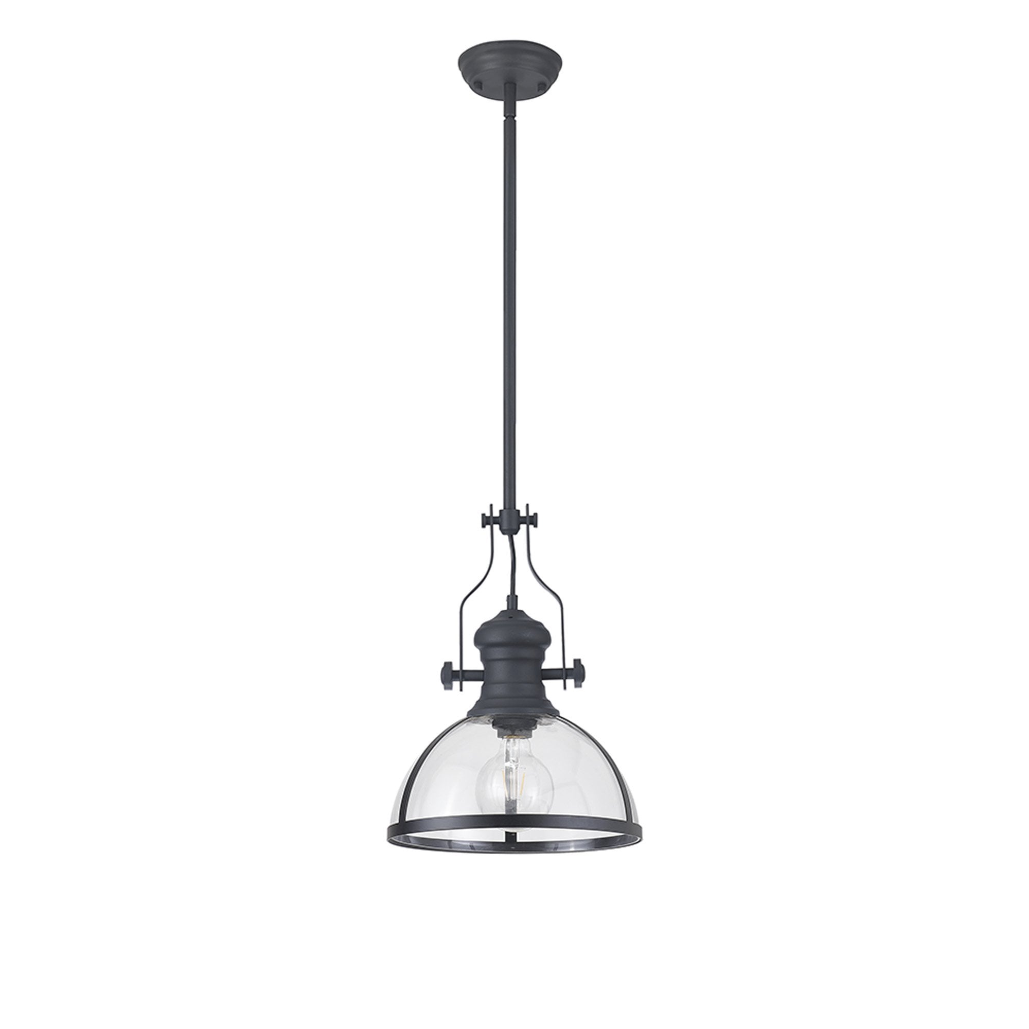NL7262/GR9 Louis 1 Light Pendant Graphite Clear