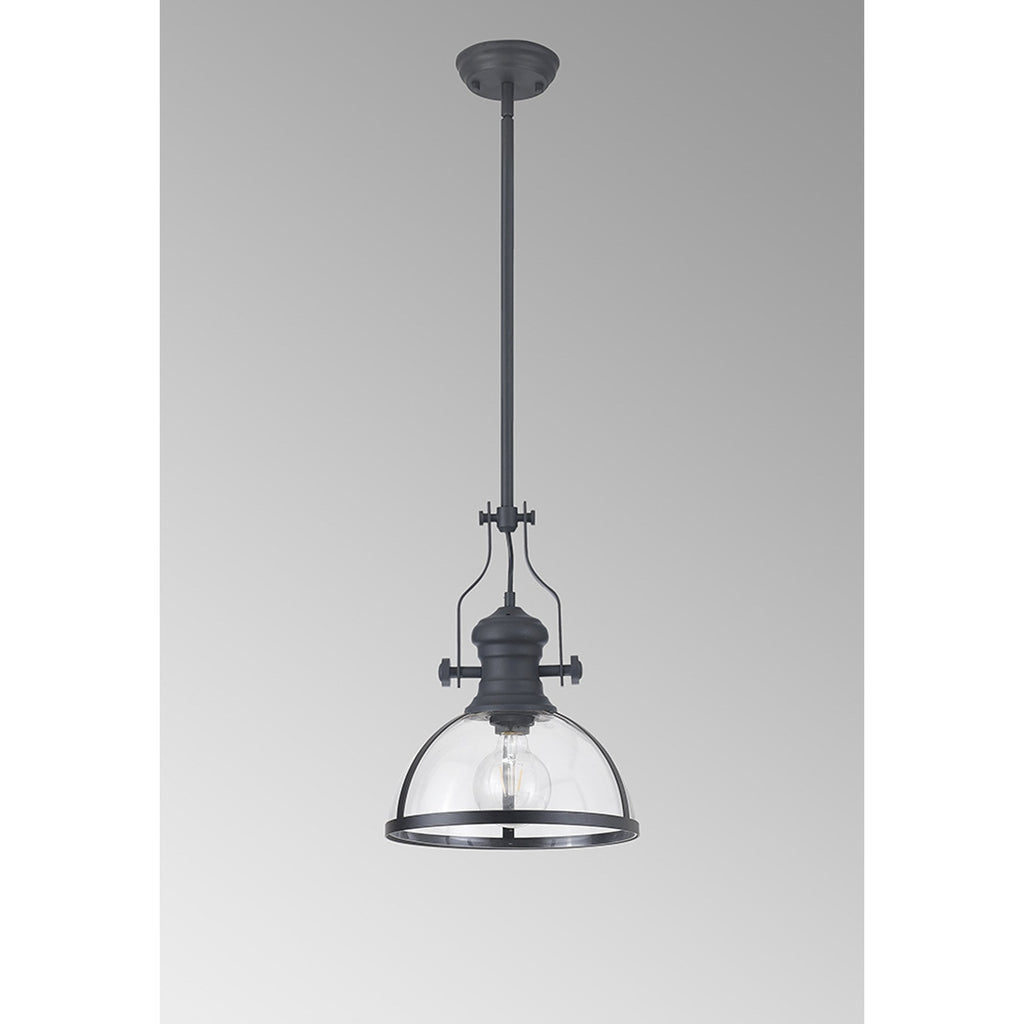 NL7262/GR9 Louis 1 Light Pendant Graphite Clear