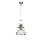 NL7262/PN9 Louis 1 Light Pendant Polished Nickel Clear