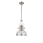 NL7262/PN9 Louis 1 Light Pendant Polished Nickel Clear