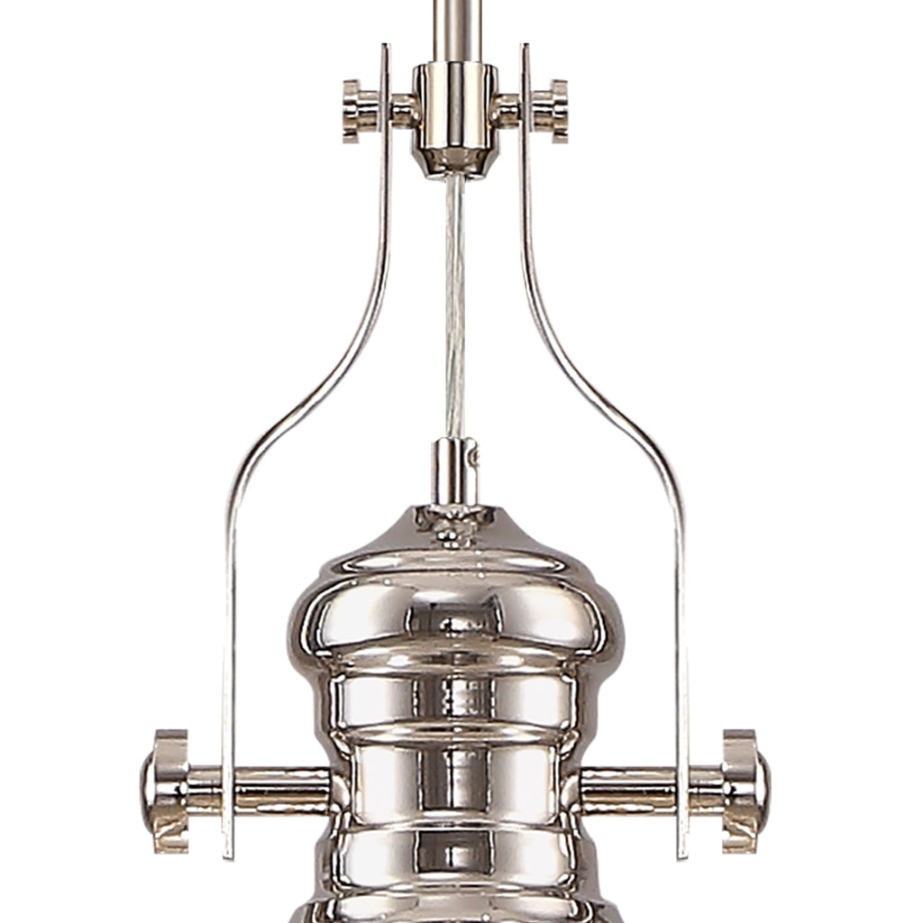 NL7262/PN9 Louis 1 Light Pendant Polished Nickel Clear