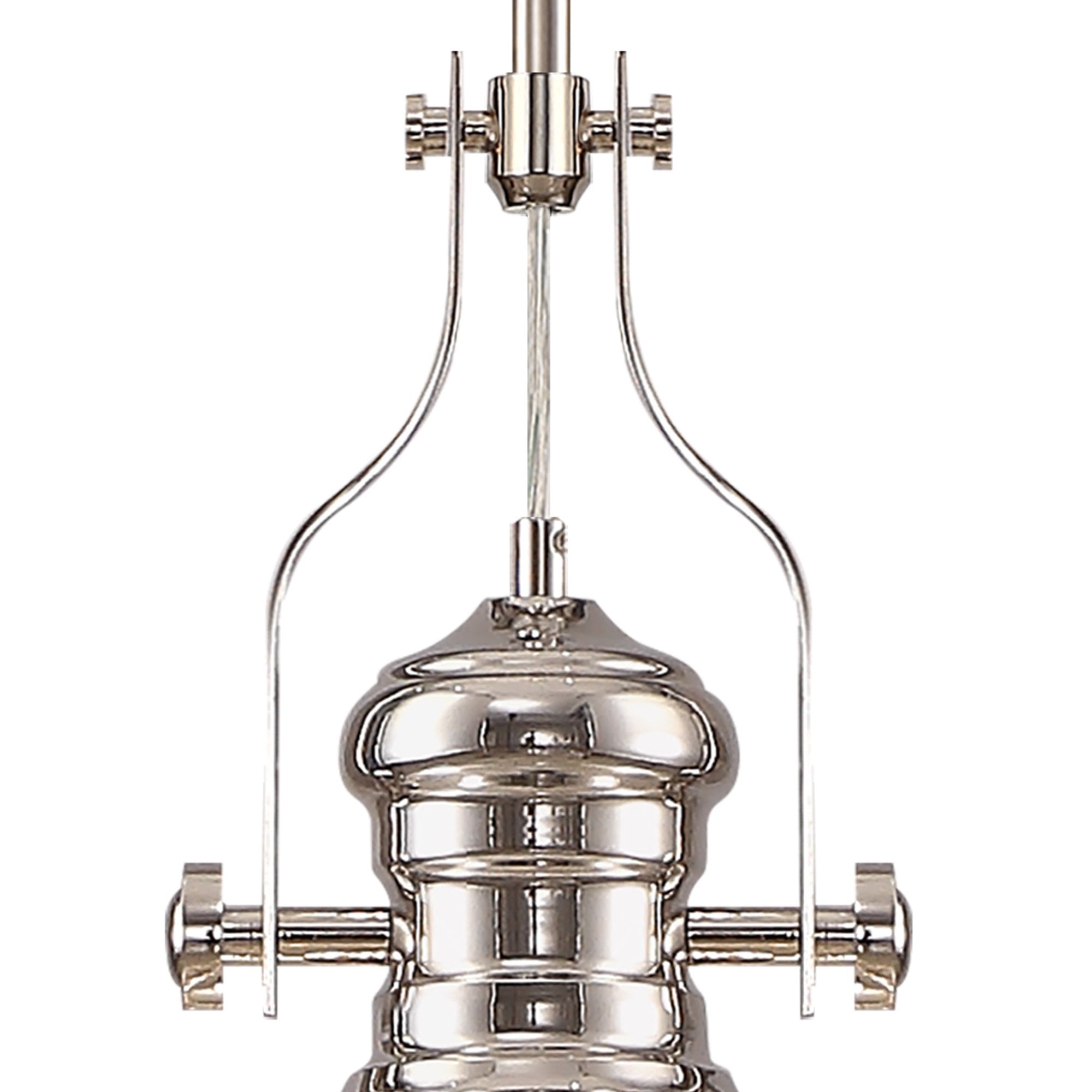 NL7262/PN9 Louis 1 Light Pendant Polished Nickel Clear