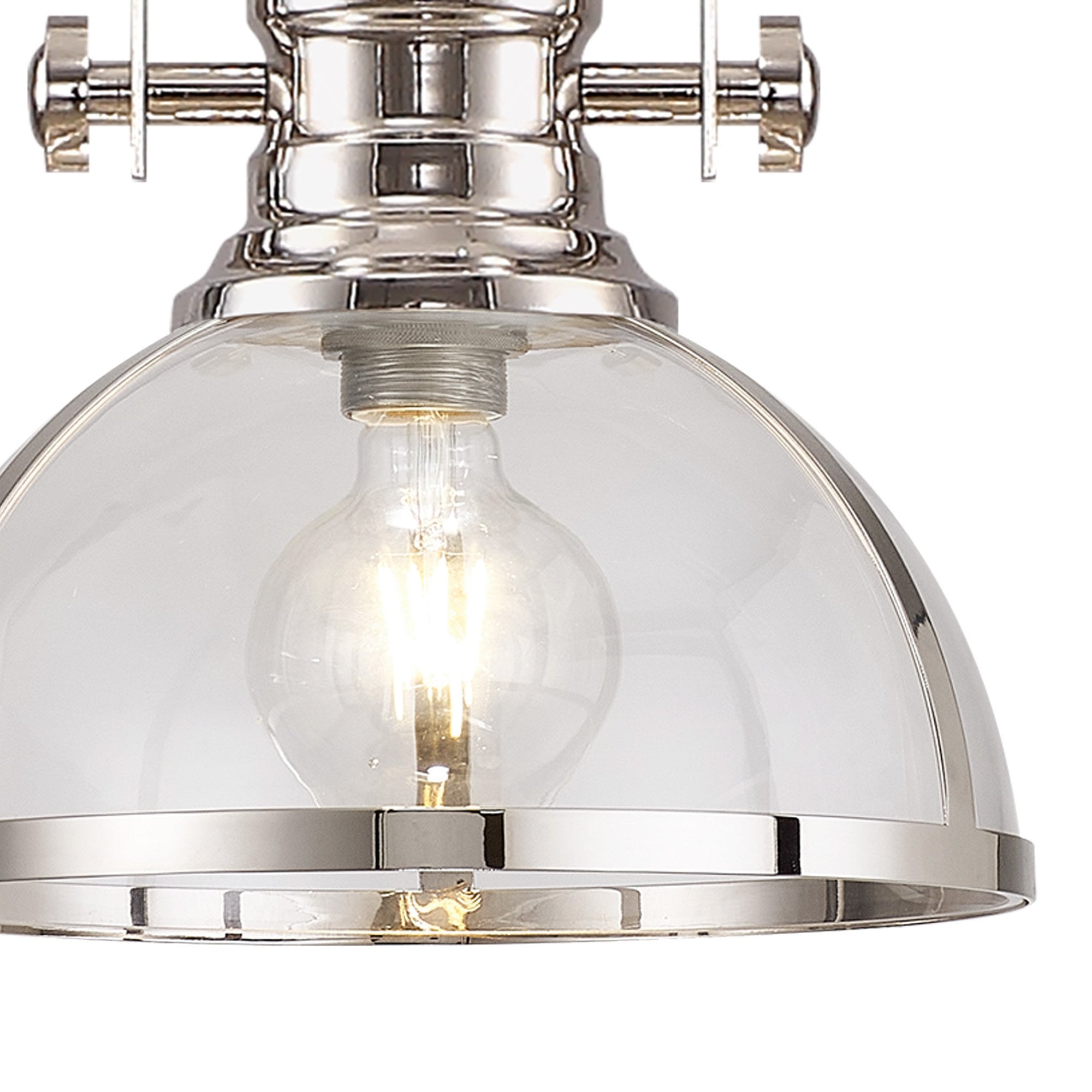NL7262/PN9 Louis 1 Light Pendant Polished Nickel Clear