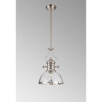 NL7262/PN9 Louis 1 Light Pendant Polished Nickel Clear