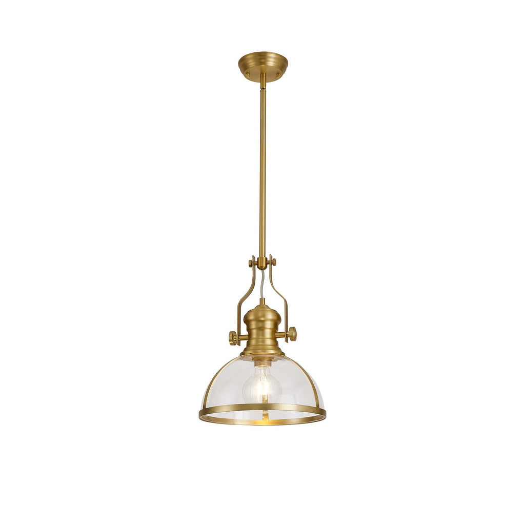 NL7262/SG9 Louis 1 Light Pendant Satin Gold Clear