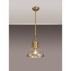 NL7262/SG9 Louis 1 Light Pendant Satin Gold Clear