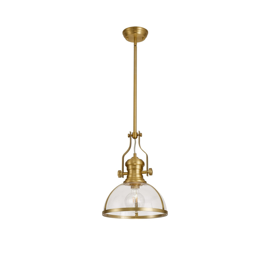 NL7262/SG9 Louis 1 Light Pendant Satin Gold Clear