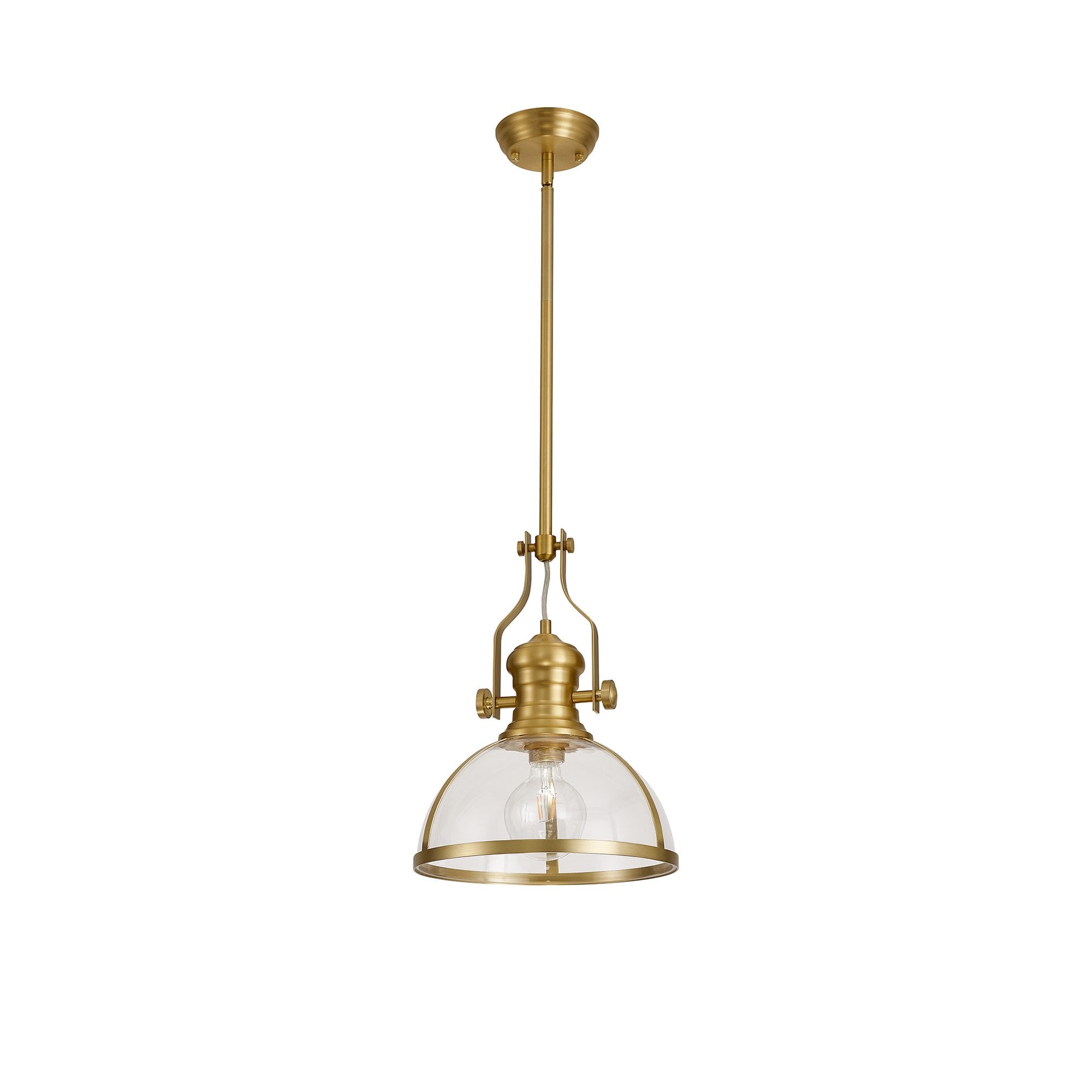 NL7262/SG9 Louis 1 Light Pendant Satin Gold Clear