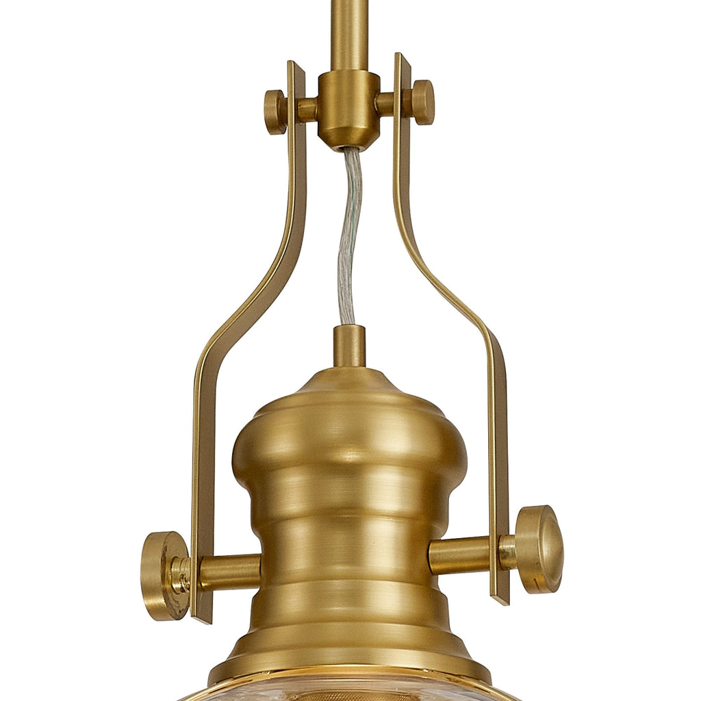 NL7262/SG9 Louis 1 Light Pendant Satin Gold Clear