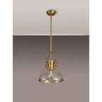 NL7262/SG9 Louis 1 Light Pendant Satin Gold Clear