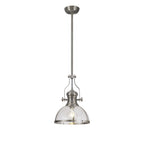 NL7262/SN9 Louis 1 Light Pendant Satin Nickel Clear