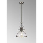NL7262/SN9 Louis 1 Light Pendant Satin Nickel Clear