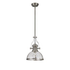 NL7262/SN9 Louis 1 Light Pendant Satin Nickel Clear