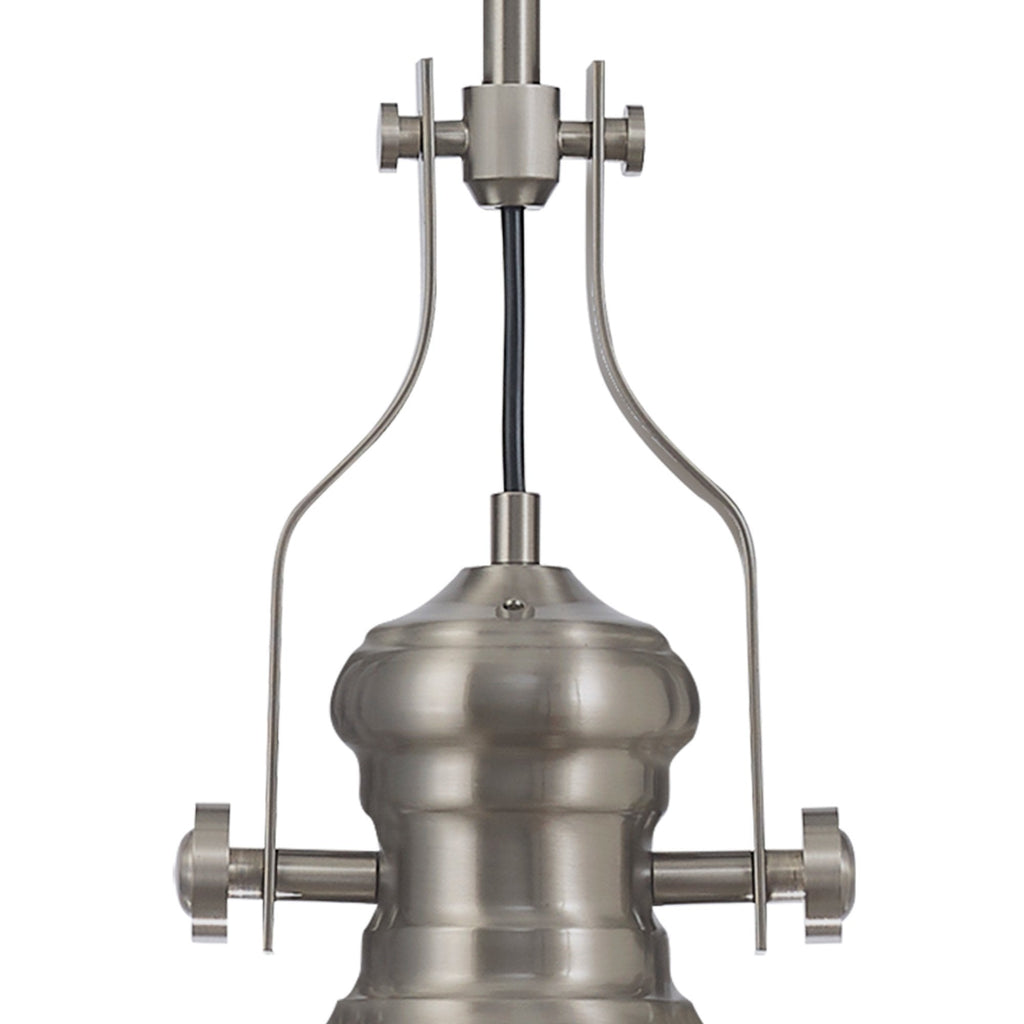 NL7262/SN9 Louis 1 Light Pendant Satin Nickel Clear