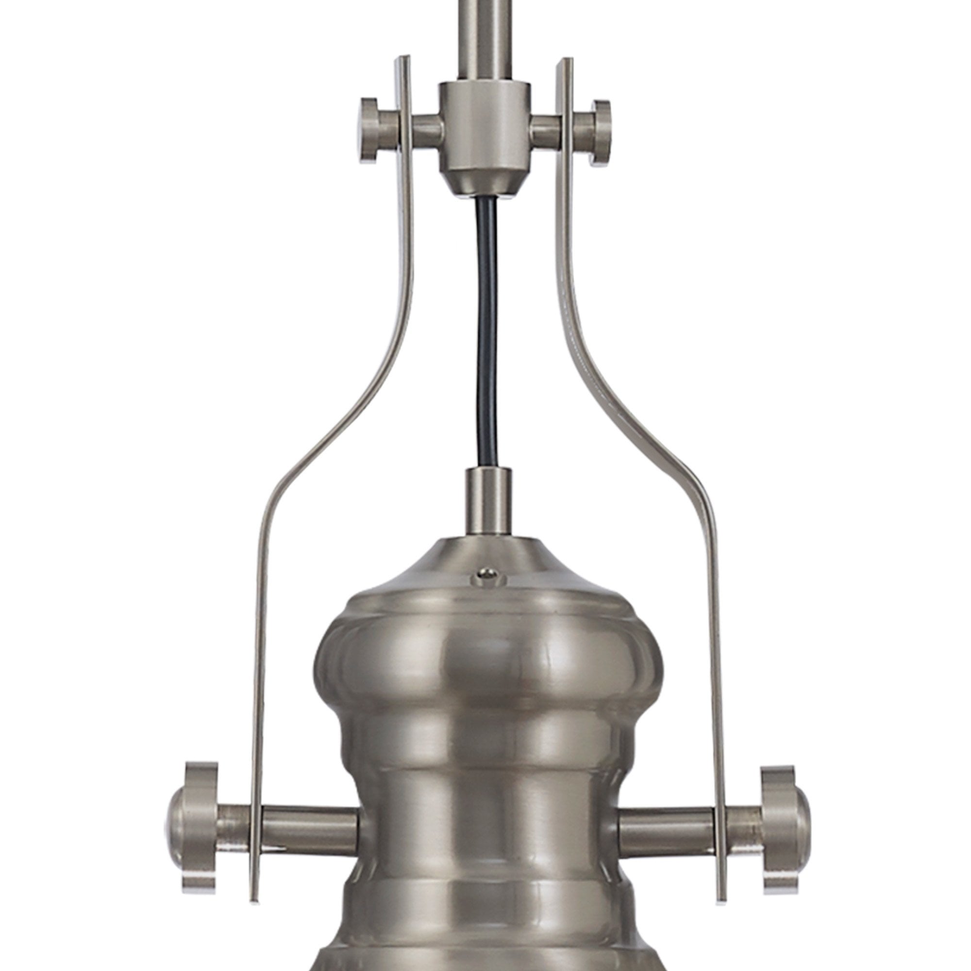 NL7262/SN9 Louis 1 Light Pendant Satin Nickel Clear