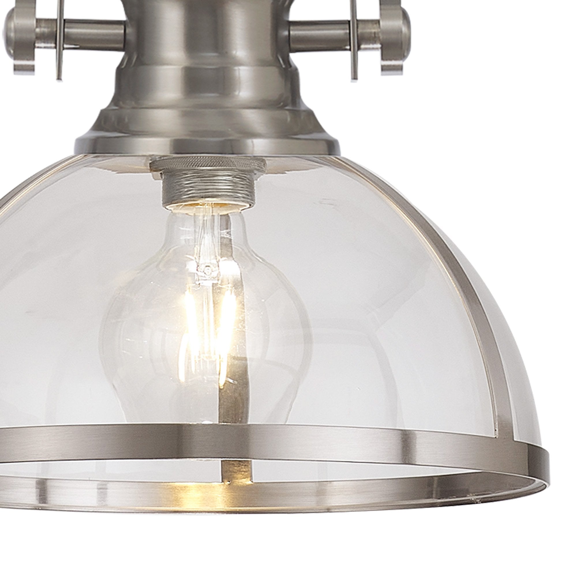 NL7262/SN9 Louis 1 Light Pendant Satin Nickel Clear