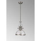NL7262/SN9 Louis 1 Light Pendant Satin Nickel Clear