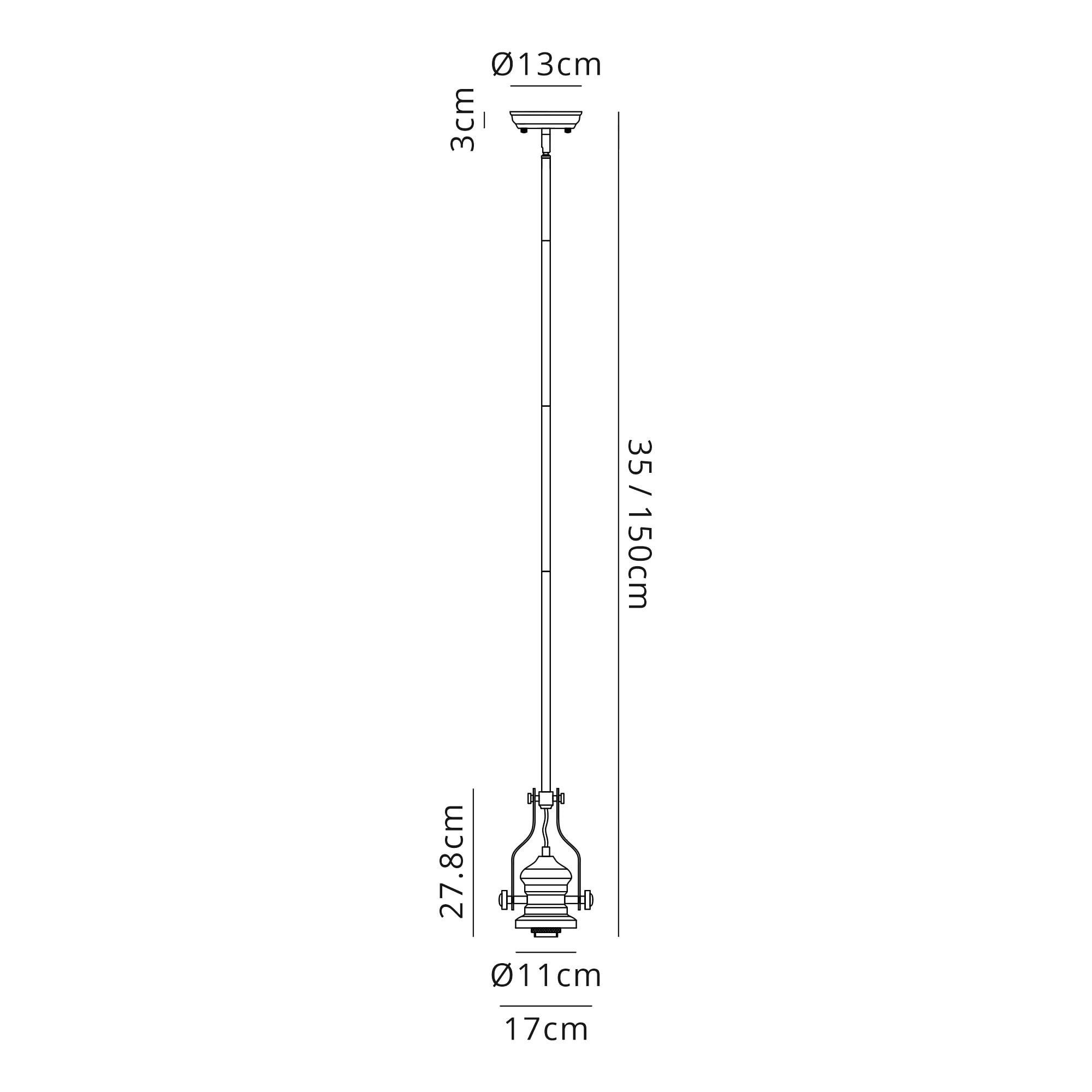 NL83819 Louis 1 Light Pendant Matt Black