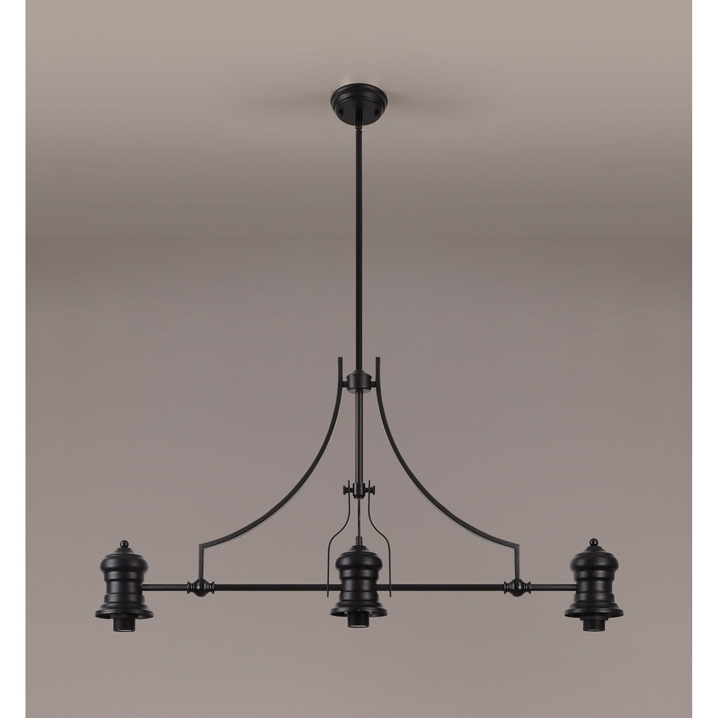 NL83829 Louis 3 Light Linear Pendant Matt Black