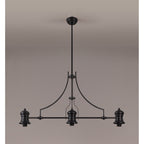 NL83829 Louis 3 Light Linear Pendant Matt Black