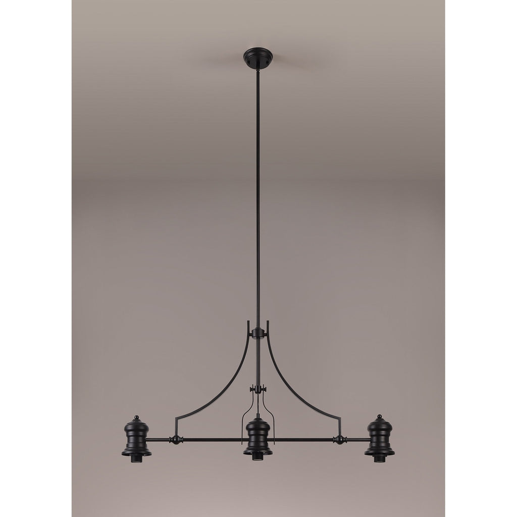 NL83829 Louis 3 Light Linear Pendant Matt Black
