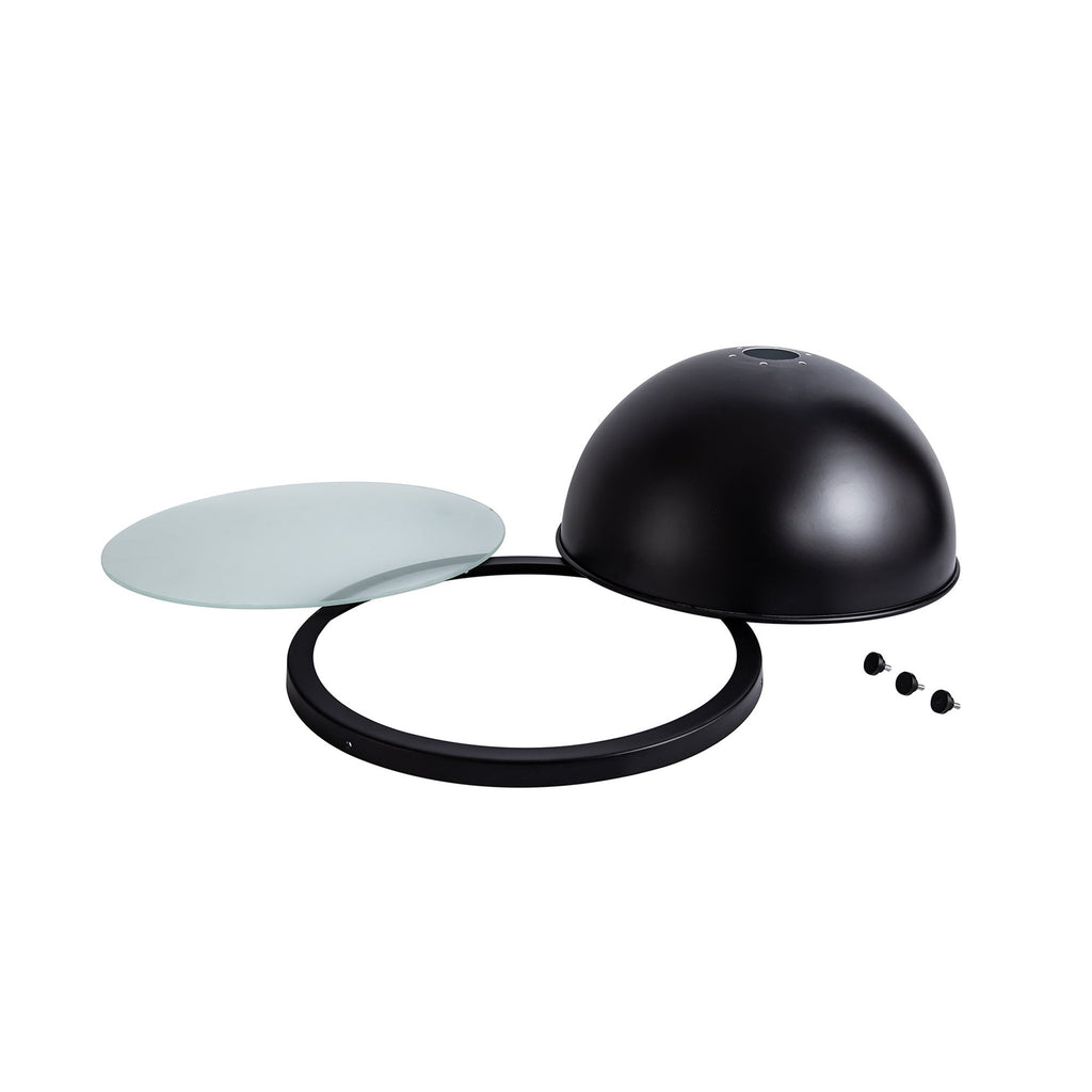NL83839 Louis Shade Matt Black Frosted White