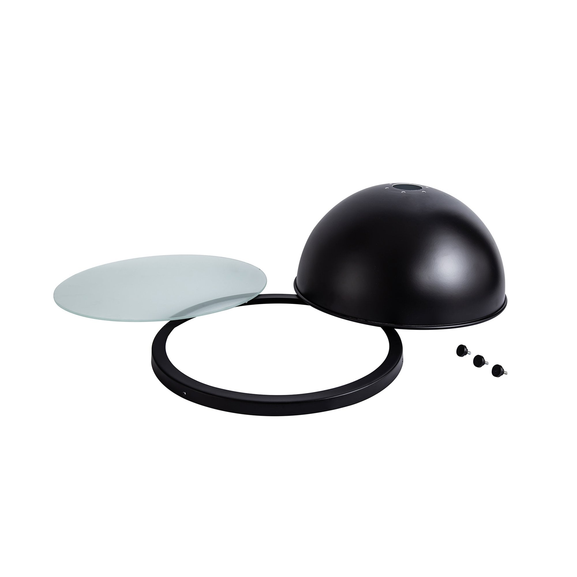 NL83839 Louis Shade Matt Black Frosted White