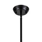 NL86609 Louis 1 Light Pendant Matt Black Frosted White