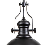 NL86609 Louis 1 Light Pendant Matt Black Frosted White