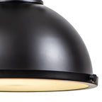 NL86609 Louis 1 Light Pendant Matt Black Frosted White