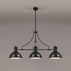 NL86619 Louis 3 Light Linear Pendant Matt Black Frosted White