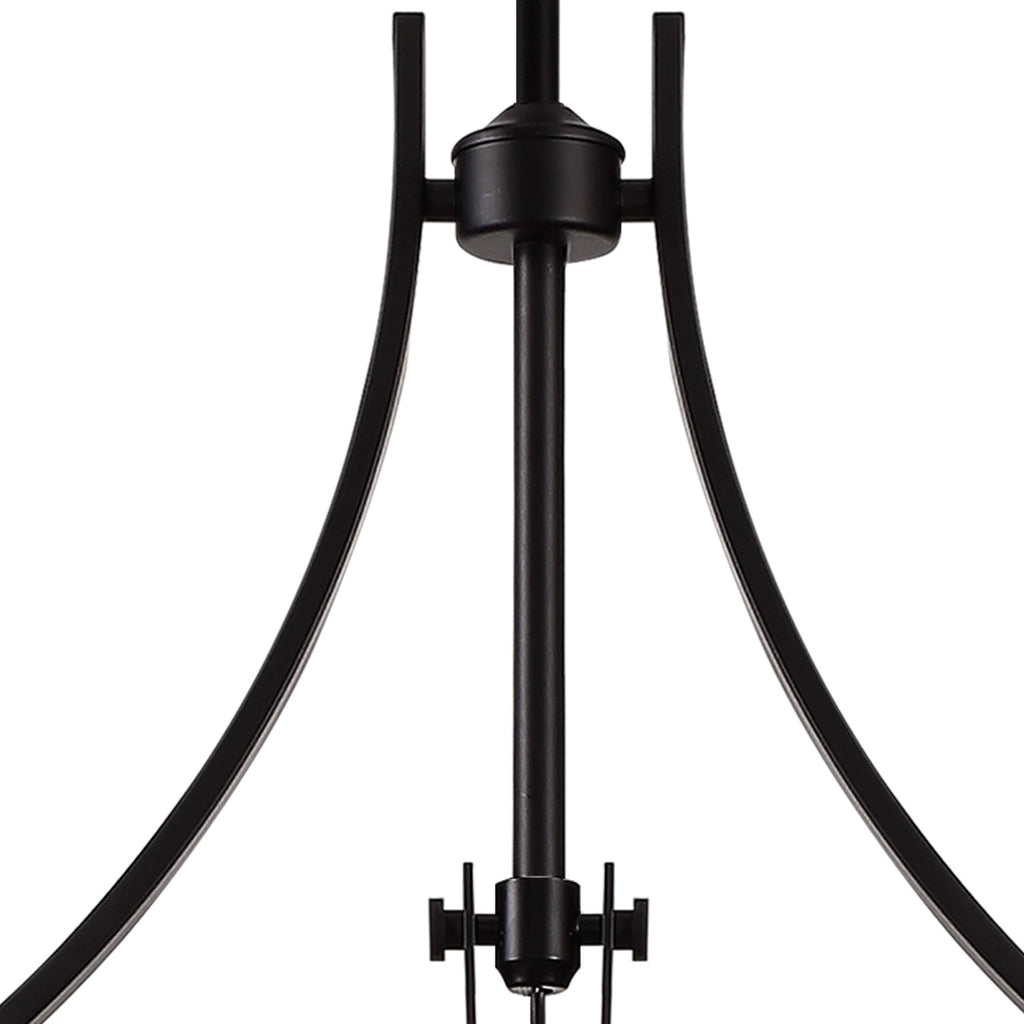 NL86619 Louis 3 Light Linear Pendant Matt Black Frosted White