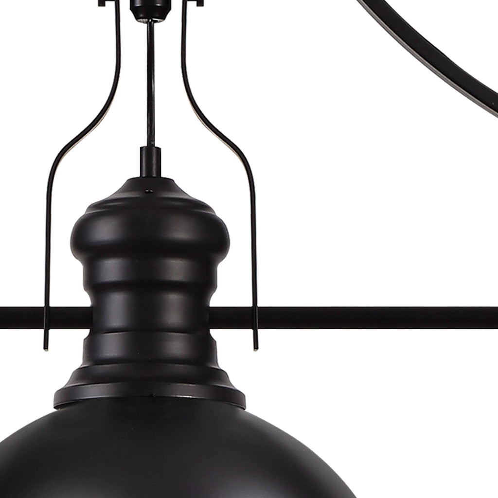 NL86619 Louis 3 Light Linear Pendant Matt Black Frosted White