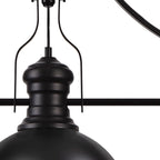 NL86619 Louis 3 Light Linear Pendant Matt Black Frosted White