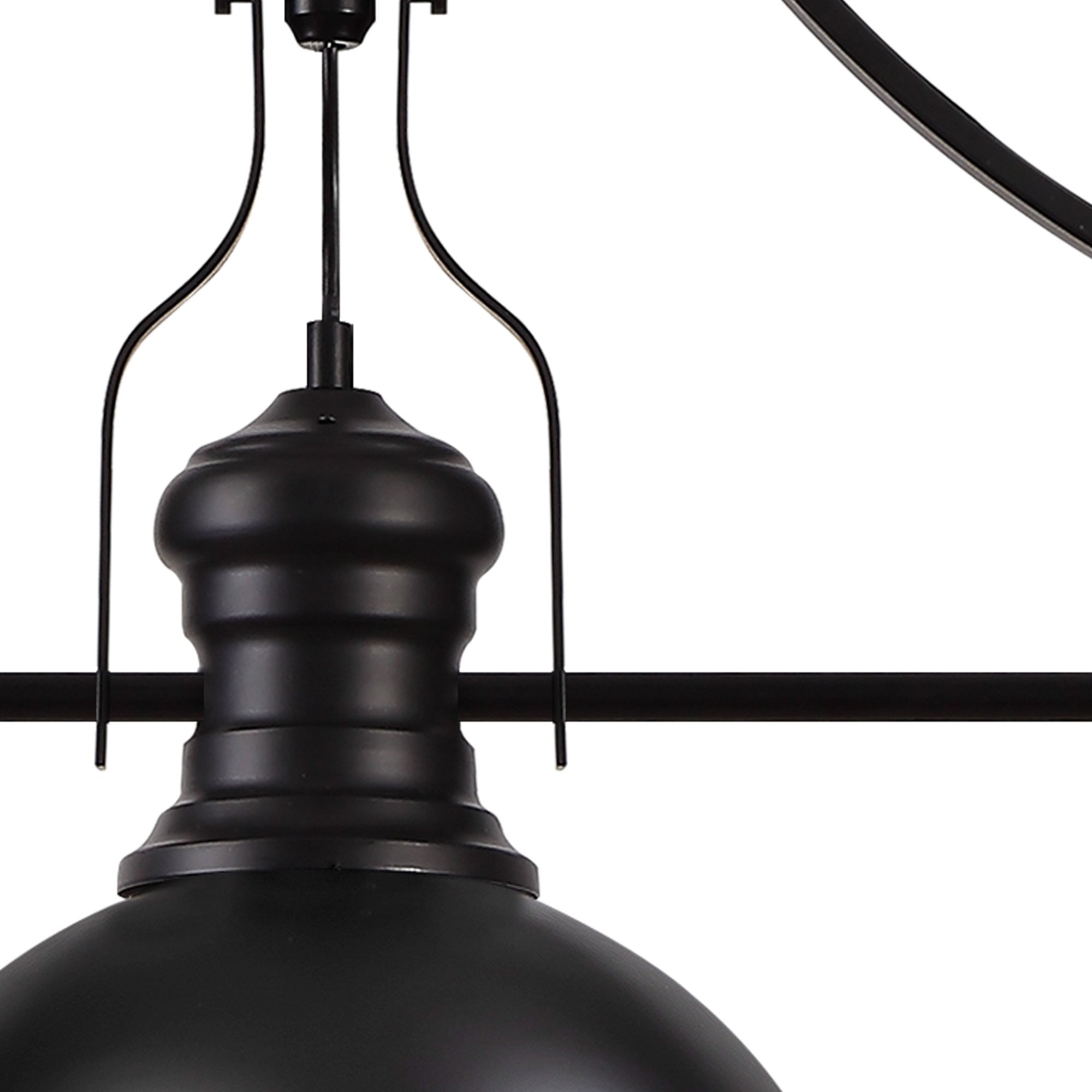 NL86619 Louis 3 Light Linear Pendant Matt Black Frosted White