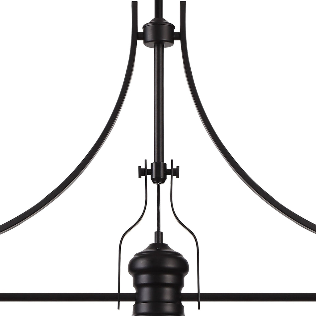 NLK00849 Louis, Ossie 3 Light Linear Pendant Matt Black Blue