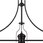 NLK00849 Louis, Ossie 3 Light Linear Pendant Matt Black Blue