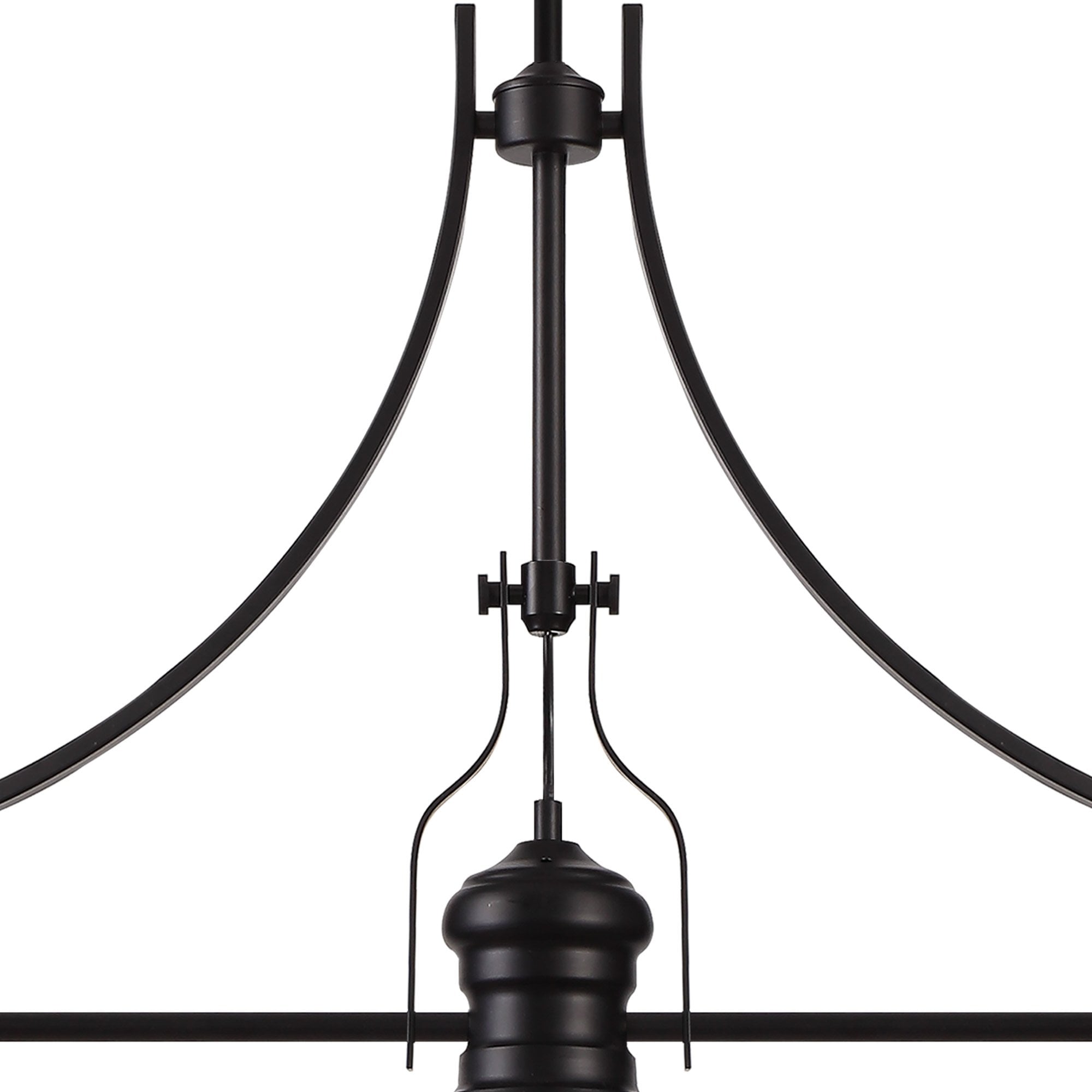 NLK00849 Louis, Ossie 3 Light Linear Pendant Matt Black Blue