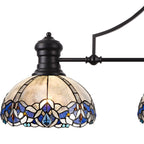 NLK00849 Louis, Ossie 3 Light Linear Pendant Matt Black Blue