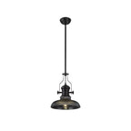 NLK14799 Louis 1 Light Round Pendant Matt Black Smoked