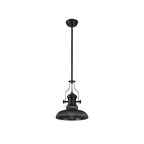 NLK14799 Louis 1 Light Round Pendant Matt Black Smoked