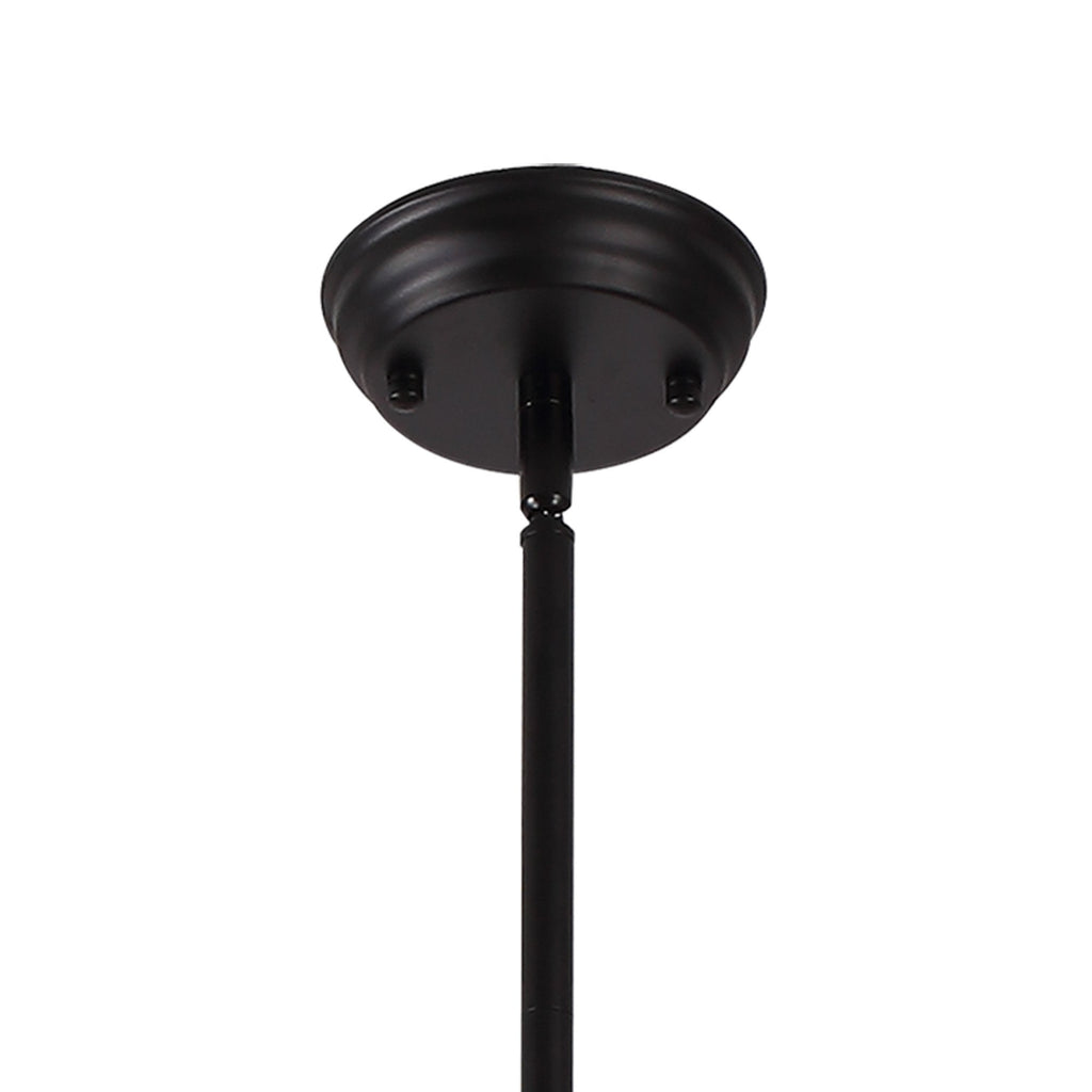 NLK14799 Louis 1 Light Round Pendant Matt Black Smoked