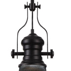 NLK14799 Louis 1 Light Round Pendant Matt Black Smoked